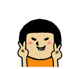 Emotions of the cute girl sticker #9477628