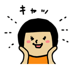 Emotions of the cute girl sticker #9477629