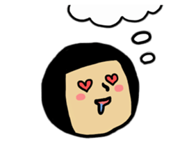 Emotions of the cute girl sticker #9477630