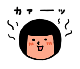 Emotions of the cute girl sticker #9477631