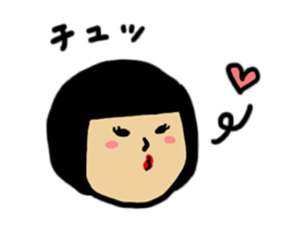 Emotions of the cute girl sticker #9477638