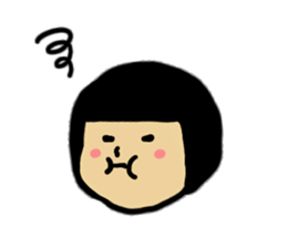 Emotions of the cute girl sticker #9477640