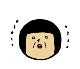 Emotions of the cute girl sticker #9477644