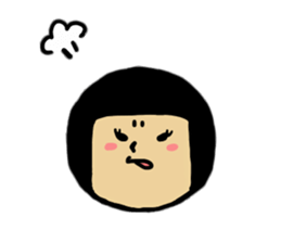 Emotions of the cute girl sticker #9477645