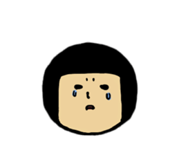 Emotions of the cute girl sticker #9477646