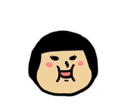 Emotions of the cute girl sticker #9477651