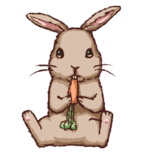 Cute warm fuzzy rabbit sticker #9477858