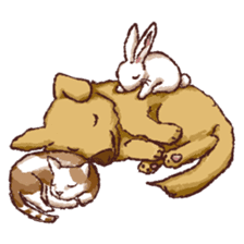 Cute warm fuzzy rabbit sticker #9477879
