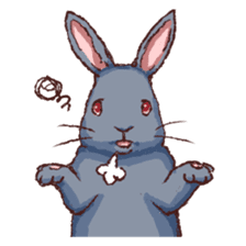 Cute warm fuzzy rabbit sticker #9477883