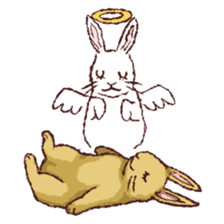 Cute warm fuzzy rabbit sticker #9477887