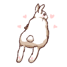 Cute warm fuzzy rabbit sticker #9477895