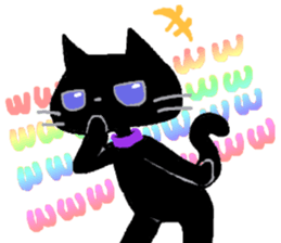 Black cat Chalta & Fish Chalre sticker #9480701