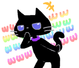 Black cat Chalta & Fish Chalre sticker #9480701