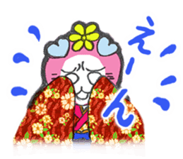 Good luck cat in a kimono sticker #9487435
