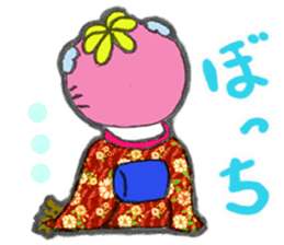 Good luck cat in a kimono sticker #9487442
