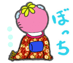 Good luck cat in a kimono sticker #9487442