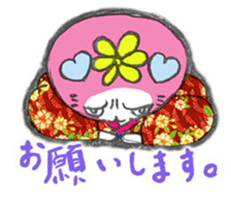 Good luck cat in a kimono sticker #9487447