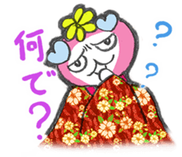 Good luck cat in a kimono sticker #9487448