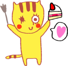 Yellow cat "Toraneko nekoko"2 sticker #9487709
