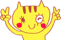 Yellow cat "Toraneko nekoko"2 sticker #9487710