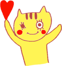Yellow cat "Toraneko nekoko"2 sticker #9487715