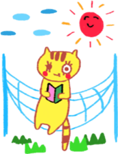 Yellow cat "Toraneko nekoko"2 sticker #9487719