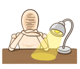 Wooden doll's daily life sticker #9489545