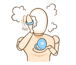 Wooden doll's daily life sticker #9489546