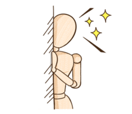 Wooden doll's daily life sticker #9489547