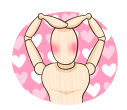 Wooden doll's daily life sticker #9489548