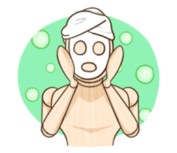 Wooden doll's daily life sticker #9489549