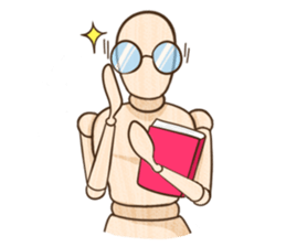 Wooden doll's daily life sticker #9489552