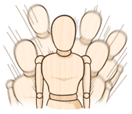 Wooden doll's daily life sticker #9489554