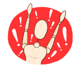 Wooden doll's daily life sticker #9489556