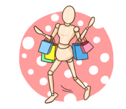 Wooden doll's daily life sticker #9489558