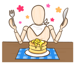 Wooden doll's daily life sticker #9489559