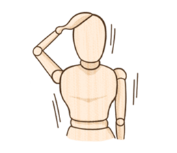 Wooden doll's daily life sticker #9489566