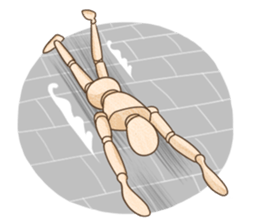 Wooden doll's daily life sticker #9489567