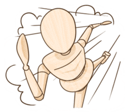 Wooden doll's daily life sticker #9489569