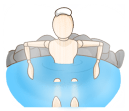 Wooden doll's daily life sticker #9489570