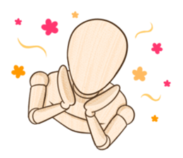 Wooden doll's daily life sticker #9489572