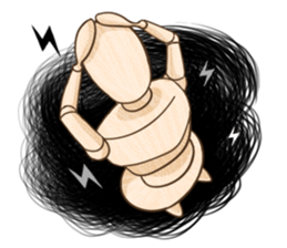 Wooden doll's daily life sticker #9489573