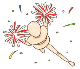 Wooden doll's daily life sticker #9489575