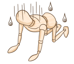 Wooden doll's daily life sticker #9489576