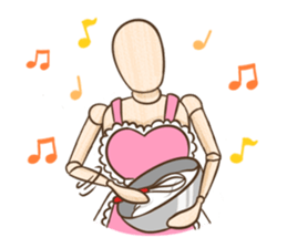 Wooden doll's daily life sticker #9489577