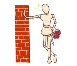 Wooden doll's daily life sticker #9489580