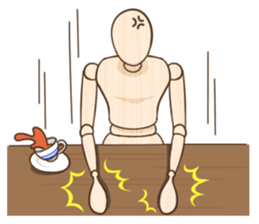 Wooden doll's daily life sticker #9489581