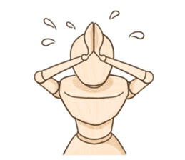 Wooden doll's daily life sticker #9489582