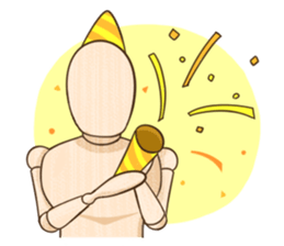 Wooden doll's daily life sticker #9489583