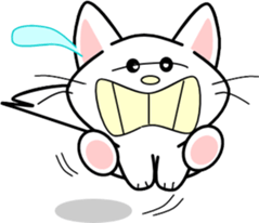 Bright white cat sticker #9491785